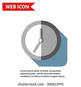 Illustration of clock web icon, vector.
