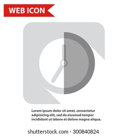 Illustration of clock web icon, vector.