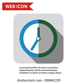 Illustration of clock web icon, vector.