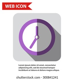 Illustration of clock web icon, vector.