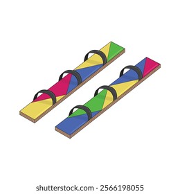 an illustration of clogs, for the Indonesian independence competition on August 17th