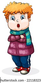 Illustration of a close up boy wearing jacket