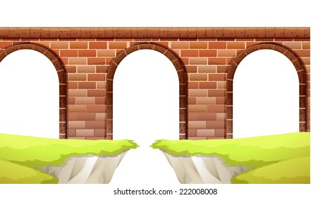 Illustration of a close up bridge arch