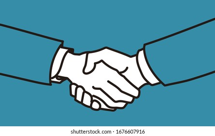 Illustration of a close up of a businessman's hand shaking hands