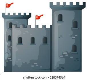 illustration of a close up castle