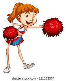 Illustration of a close up cheerleader