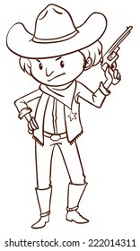 Illustration eines Nahaufnahme-Cowboy