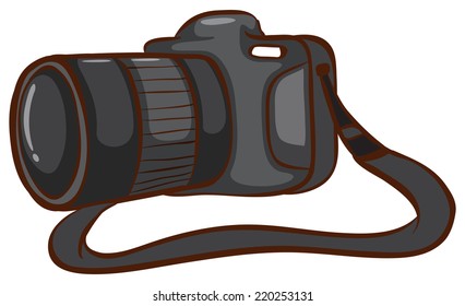 Illustration of a close up digital camera