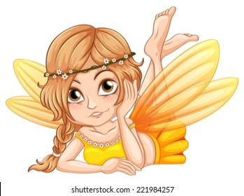Illustration of a close up fairy