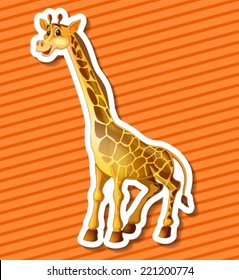 Illustration of a close up giraffe