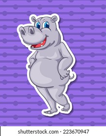 Illustration of a close up hippo