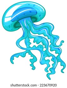 Ilustración de un pez gelatina de cierre