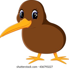 Illustration of a close up kiwi bird