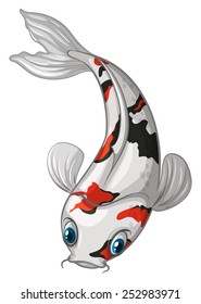 Illustration of a close up koi