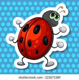 Illustration of a close up lady bird