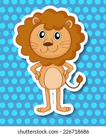illustration of a close up lion