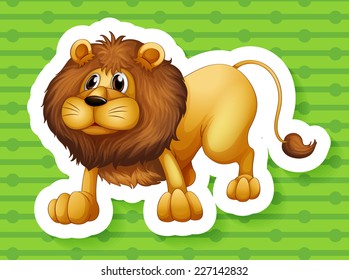 illustration of a close up lion