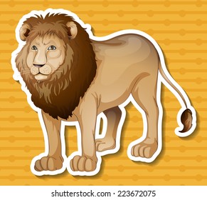 Illustration of a close up lion standing