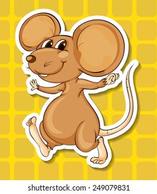 Illustration of a close up mouse smiling