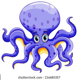 Illustration of a close up octopus