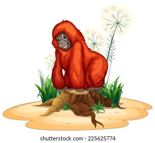 Illustration eines Nahaufnahme-Orang-Utans
