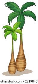Illustration of close up palm trees