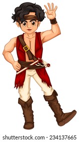 Illustration of a close up pirate