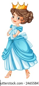 Illustration of a close up princess