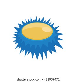 Illustration of a close up sea urchin yellow