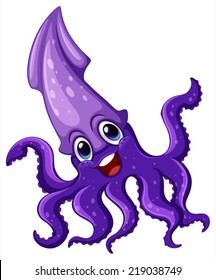 Illustration of a close up squid