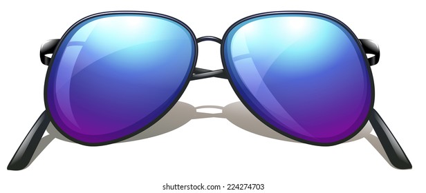 Illustration of a close up sunglasses
