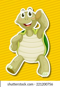 Illustration of a close up turtle