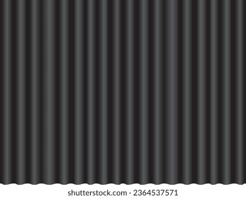 Illustration of closed black curtains