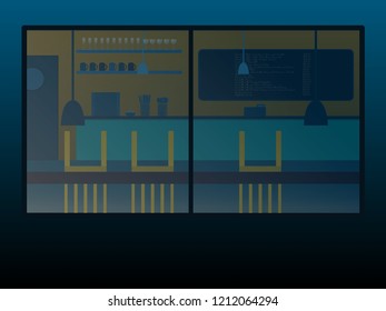illustration of a closed cafe