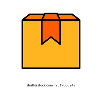 Illustration of a closed cardboard box, representing a packed and ready to buy product