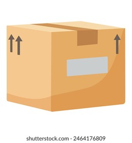 Illustration of a closed cardboard box suitable for delivery and moving purposes