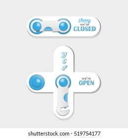 Illustration of the closed and open locks. Lettering sorry we're closed and yes we're open	



