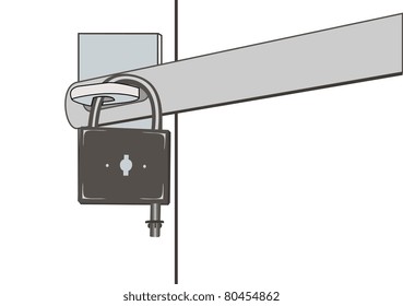 Illustration of the closed padlock and door barrier