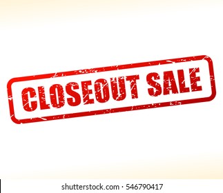 Illustration of closeout sale text 