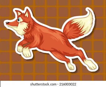 Illustration of a closeup fox with background