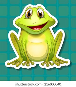Illustration of a closeup frog with background