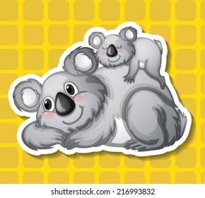 Illustration of a closeup koala