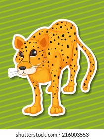 Illustration of a closeup leopard