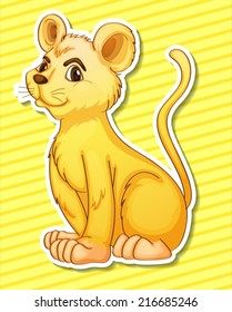 Illustration of a closeup lion cub