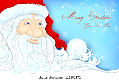illustration of closeup view of Santa Claus in Christmas