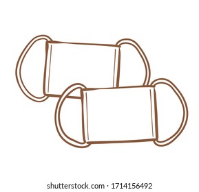 Illustration of a cloth mask distributed by the Japanese government to the public in response to COVID-19 measures