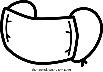 Illustration of a cloth mask that can be washed and used repeatedly