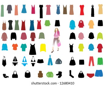Illustration of clothe and woman