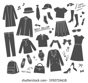 illustration of clothes and belongings