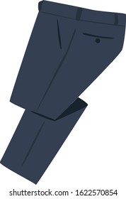 Illustration of clothes. Illustration of dark blue formal pants.